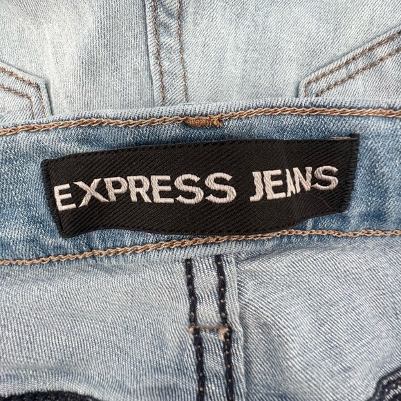 Express Distressed Mid Rise Jean Leggings Size 0 Women’s - Picture 2 of 5